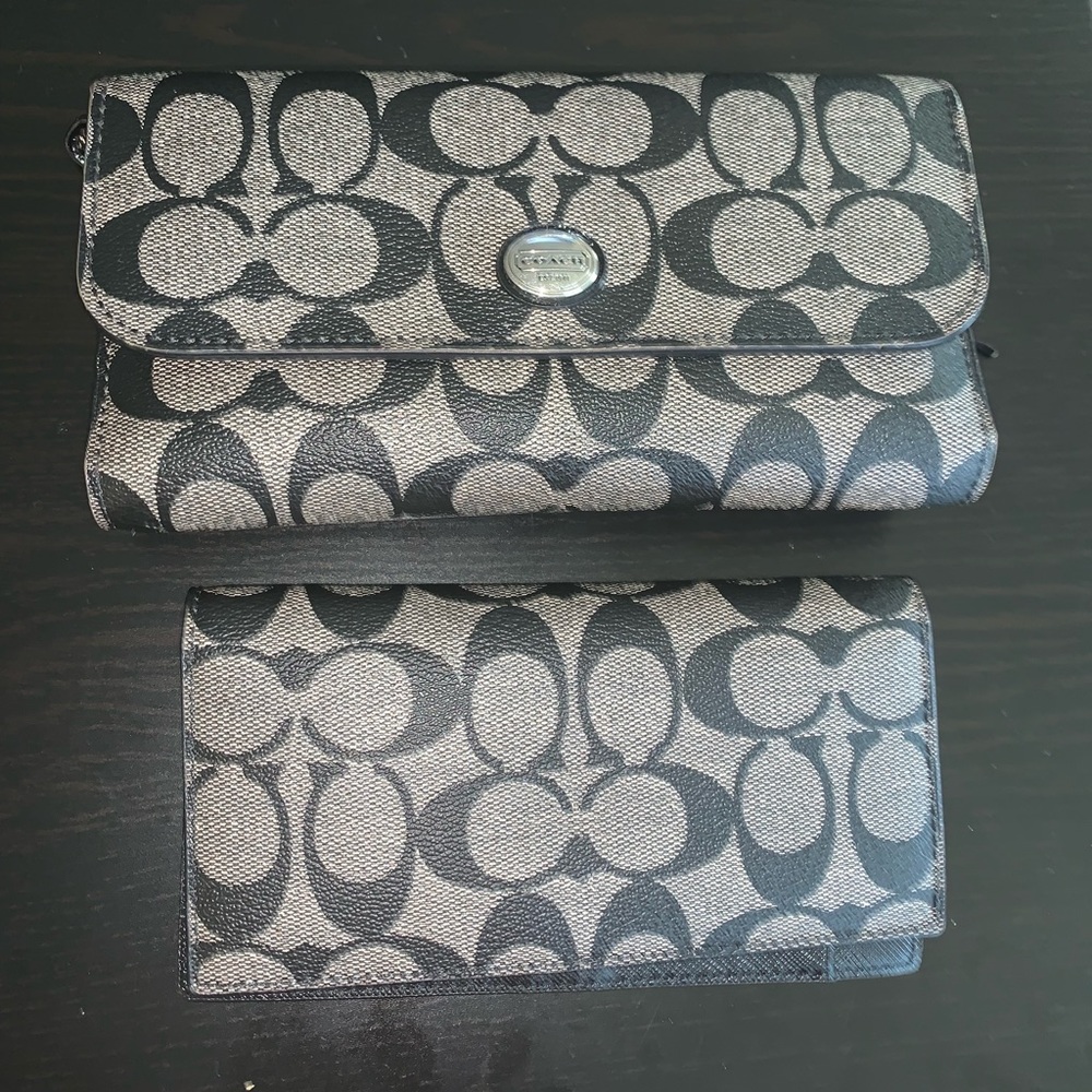 Coach wallet with check book holder